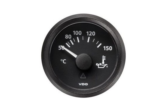 Manometre de temperature d'huile VDO 50-150°c 52mm fond noir